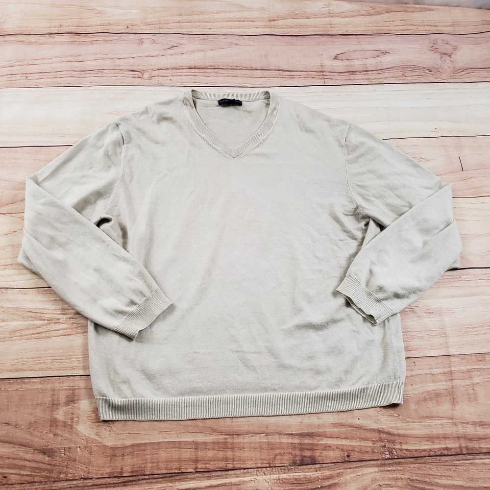 Banana Republic‎ Sweater Mens Extra Large Beige Sweatshirt Preppy Silk Linen